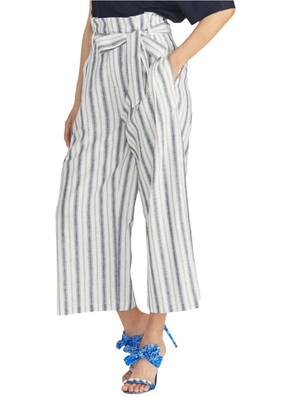 Rachel Roy Linen Blend Wide Leg Linen Paper Bag Pants - Women’s 12 - NWT